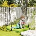 thumbnail image 2 of Qaba Saucer Swing Seat for Kids with Height Adjustable Hanging Ropes Green, 2 of 10