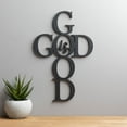 thumbnail image 2 of Personalized Planet God is Good Spiritual Wall Art Plaque on Rustic 1/4" Thick Wood for Hanging or Shelf Display in the Kitchen Office or Family Room - 8.5x12.5, Black, 2 of 2