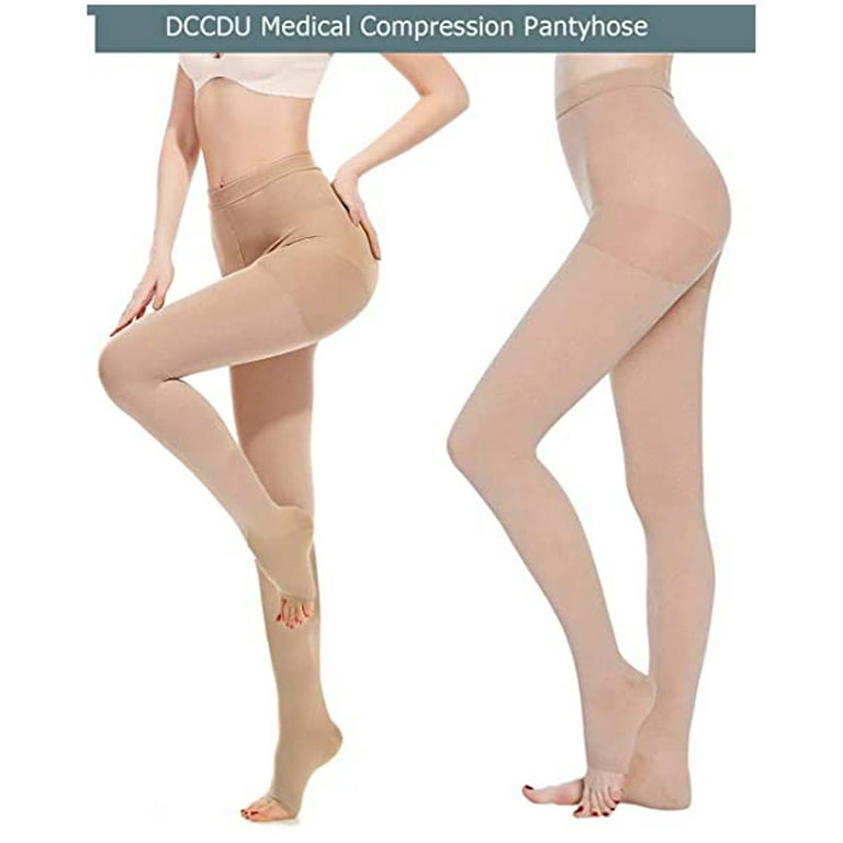 5 Sizes Medical Compression Pantyhose Stocking Support Tights Flight Travel  Sock Level Ⅱ Black Skin 