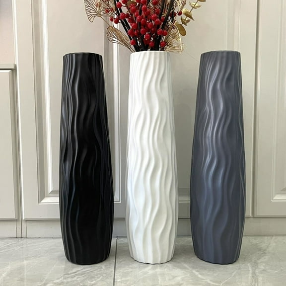 ZNNT Large Floor Vase Tall Decorative Vase Textured Shatterproof Floor Standing Vase for Home Living Room Study Decor Clearance_Decorative Vase