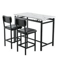 thumbnail image 3 of Kitchen Table Set, Dining Table and Chairs for 2, 3 Piece Dining Room Table Set with 2 Upholstered Chairs, Bar Dining Table Set for Small Spaces, Apartment, Breakfast, Pub, Rustic Black, 3 of 12