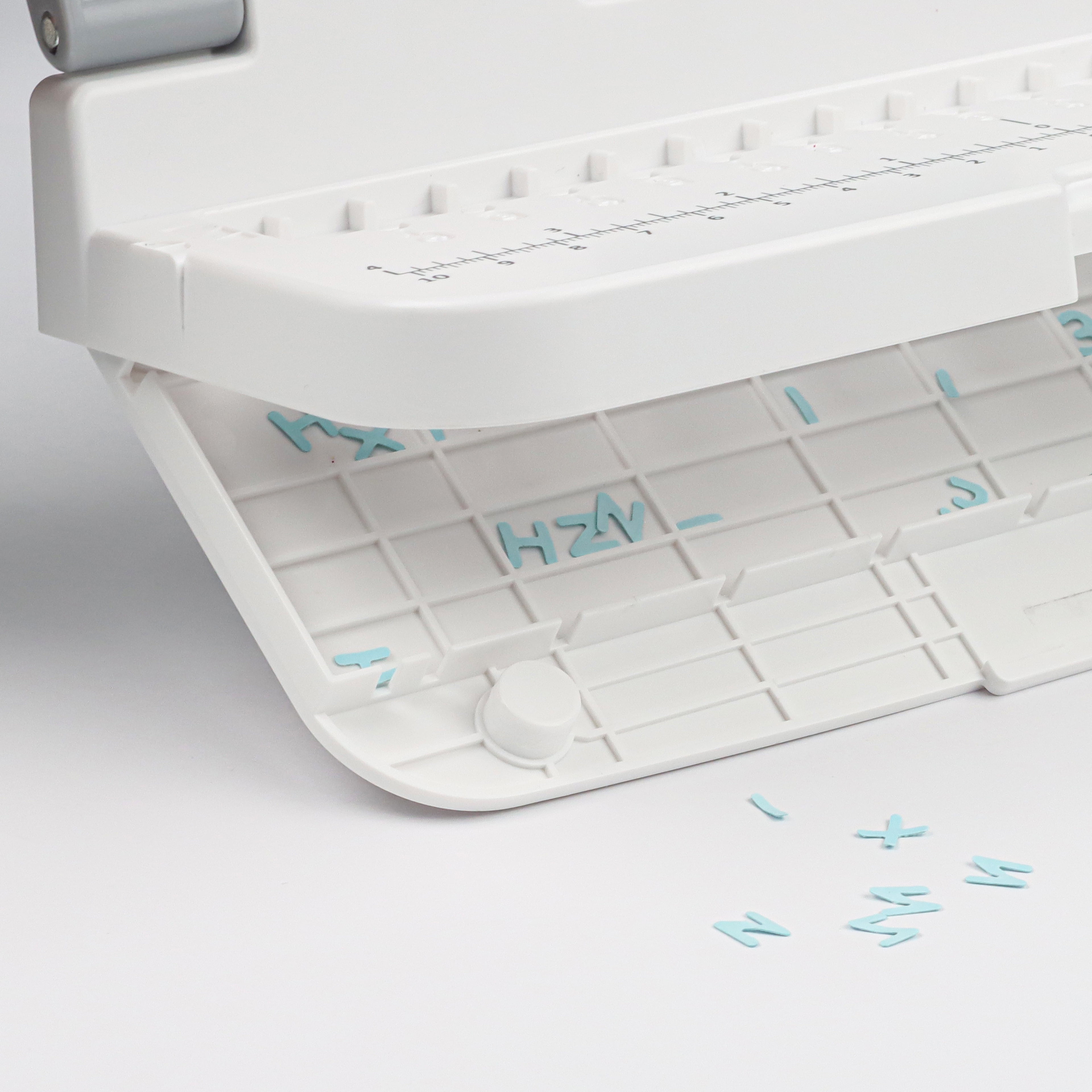 Recollections Alphabet Punch Board - Multi-Letter Paper Crafting Alignment Tool - White and Blue - 27-Piece Set