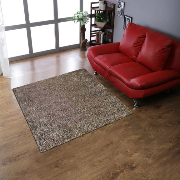 Rugsotic Carpets Hand Tufted Shag Polyester Eco-Friendly Area Rugs - 8'x8', Square, Silver White, Plain Solid Design, High Pile Handmade Anti Skid Rugs for Living Room, Bed Room K00111