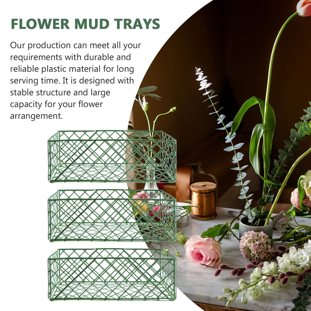 PBPBOX Flower Mud Cage Green Plastic for Home Wedding Flower Accessories
