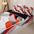 thumbnail image 3 of Homewish Boho Red Gradient Zipper Twin Comforter Sets with Fitted Sheet and 2 Pillowcases,Aesthetic Lines Zipper Bedding Set,Black Reversible,4pcs, 3 of 8