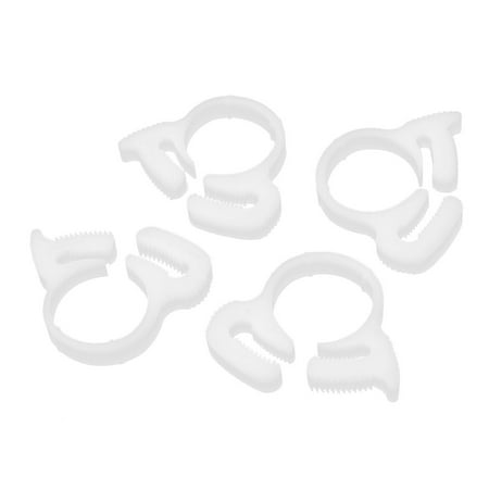 17.2mm-19.2mm Double Gripping Plastic Hose Clamps Clips Fasteners White ...