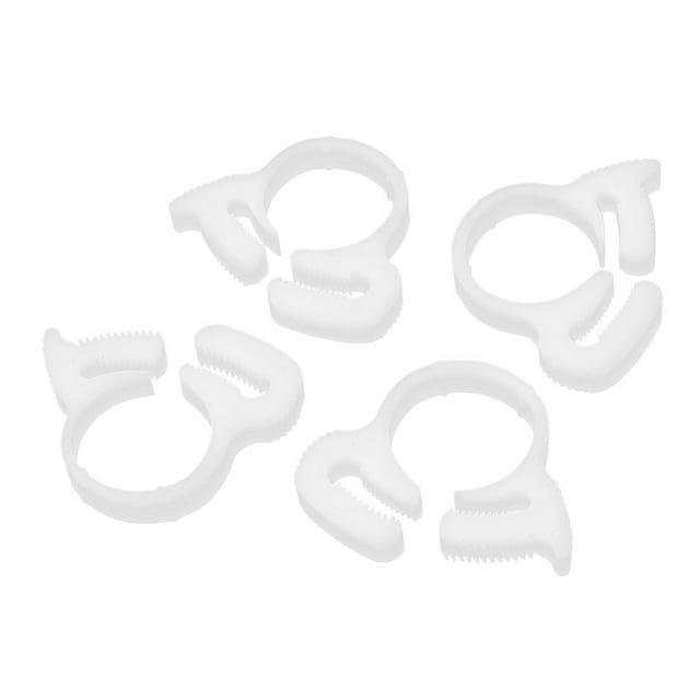 Unique Bargains 17.2mm-19.2mm Double Gripping Plastic Hose Clamps Clips Fasteners White 4 Pcs