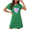 thumbnail image 1 of Camisón corto de talla grande para mujer, camisón de manga corta con estampado de pecho a la moda, camisón para mujer, 1 of 2