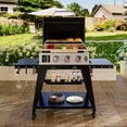 thumbnail image 5 of Brand Man 3-Burner Propane Gas Griddle Grill with High Lid, 504 Sq.In Flat Top Grill with Rolling Cart for Outdoor BBQ, 5 of 10
