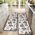 thumbnail image 4 of Kitchen Rugs Sets Of 2,Pioneer Flower Floral Print Pattern Anti Fatigue Kitchen Mat Rugs Non Slip Washable,Decorative Kitchen Floor Mats for Kitchen,Sink,Laundry,17"x47"+17"x47", 4 of 5