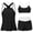 Black Swimsuits for Women, variant on 3 Piece Womens Swimsuits Tummy Control Bathing Suit Sets with Pockets Boyshorts Modest Swim Tank Tops with Bra L