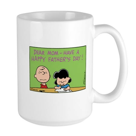 

CafePress - Dear Mom Happy Father s Day! Large Mug - 15 oz Ceramic Large Mug