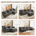 thumbnail image 4 of JONPONY 111" Cloud Couch,L Shaped Modular Sectional Sofa with Movable Ottoman,3 Oversized Seats Sleeper Couches for Living Room,Gray, 4 of 11