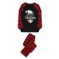 thumbnail image 4 of Diconna Christmas Parent Child Plaid Pajamas Set 2022 Letters Print Long Sleeve Tops with Pants Homewear Suits, 4 of 9