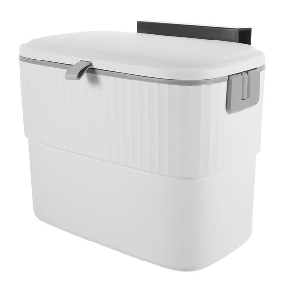 WHAMVOX  Stainless Hanging Trash Bin with Lid Sliding Can Office