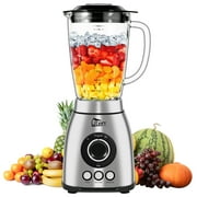 Uten Glass Blender for Kitchen, 18 Speed Countertop Blender with 63oz Glass Jar, Professional Smoothie with 6-Leaf Stainless Steel Blade