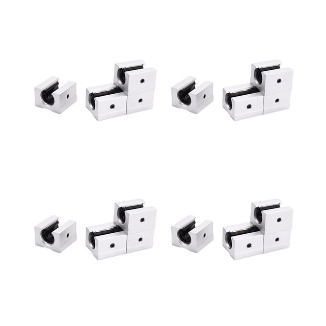16 x SBR12UU 12mm Aluminum Linear Motion Router Block, Silver