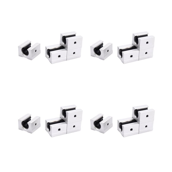16 x SBR12UU 12mm Aluminum Linear Motion Router Block, Silver