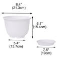 thumbnail image 2 of Home Balcony Plastic Drainage Holes Flower Plant Pot Tray Holder Container White, 2 of 6