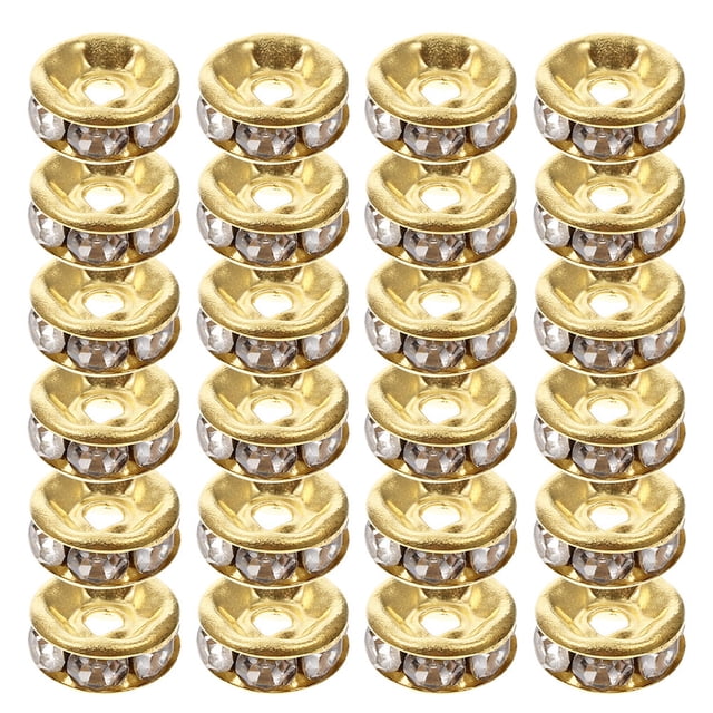 FENGGUIQU 200Ud Espaciadoras Con Incrustación De Rhinestones Para Proyectos De Bisutería Creativa