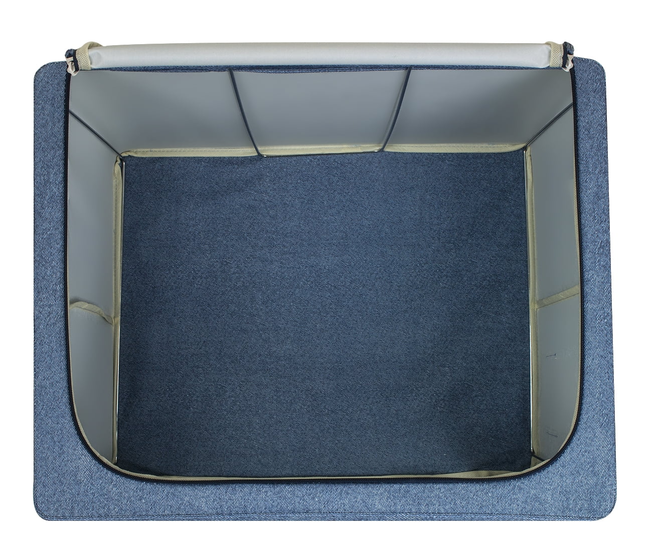 Sorbus Stackable Storage Bins, Fabric Organizer Bags with Window and Handles for Kids and Adults, 2Pk, Blue