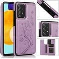 thumbnail image 2 of Phone Case for Samsung Galaxy A53 5G 2022 with Tempered Glass Screen Protector Card Holder Wallet Cover Stand Flip Leather Cell Accessories Gaxaly A53 G5 Galaxies 53A SM A536U Cases Women Purple, 2 of 7