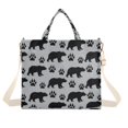 thumbnail image 7 of FORMRS Womens Corduroy Tote Bag Crossbody Shoulder Purse Handbag with Detachable Strap, Gray Bear Paws Pattern, 7 of 7