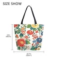 thumbnail image 5 of FORMRS Womens Canvas Tote Bag with Zipper Inner Pocket Shoulder Handbag, Colorful Flowers Pattern, 5 of 7