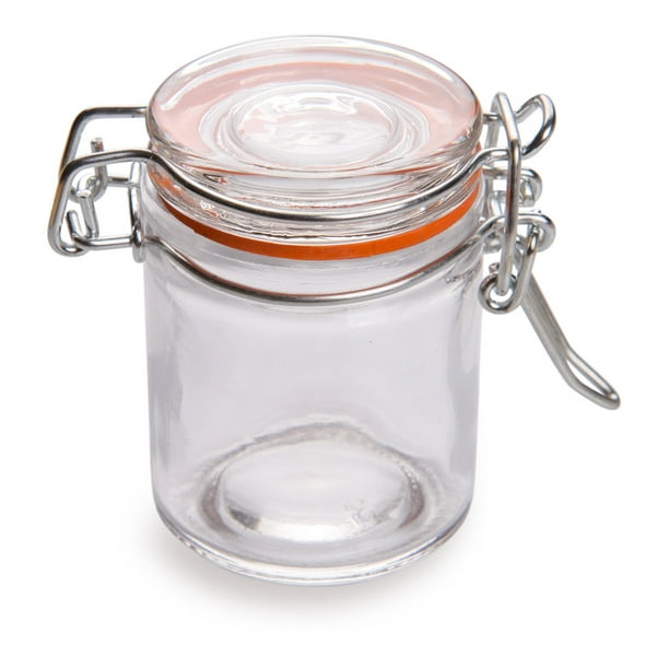 2 Oz Round Glass Nostalgic Mason Jar, Jar With Clamp Lid