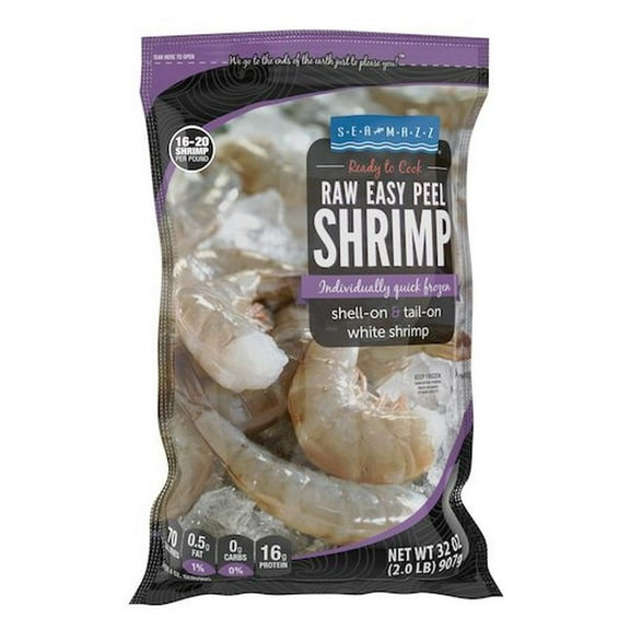 Seamazz Easy Peel White Shrimp, 16/20 Count -- 10 per case.
