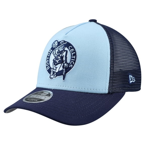 Youth New Era Light Blue Boston Celtics Colorpack 9FORTY A-Frame Trucker Adjustable Hat