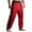NoButton-Red, variant on SwiftWear Men's Side Stripe Sweatpants Straight Leg Drawstring Jogger Pants Casual Loose Trackpants with Pockets Black L