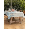 thumbnail image 2 of Outdoor Tablecloth with Umbrella Hole and Zipper, Blue Seahorse Coastal Rectangle Table Cloth 60x84 Inch Waterproof Tablecloth, Summer Beach Nautical Ocean Coral Vintage Picnic Table Cover for Patio, 2 of 7