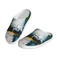 thumbnail image 2 of Goofa Abstract Brushstrokes Green Blue Print Womens Mens Cotton Lightweight House Slippers , Washable Home Slippers,Indoor Comfy Bedroom Cozy Slippers-46/47, 2 of 7