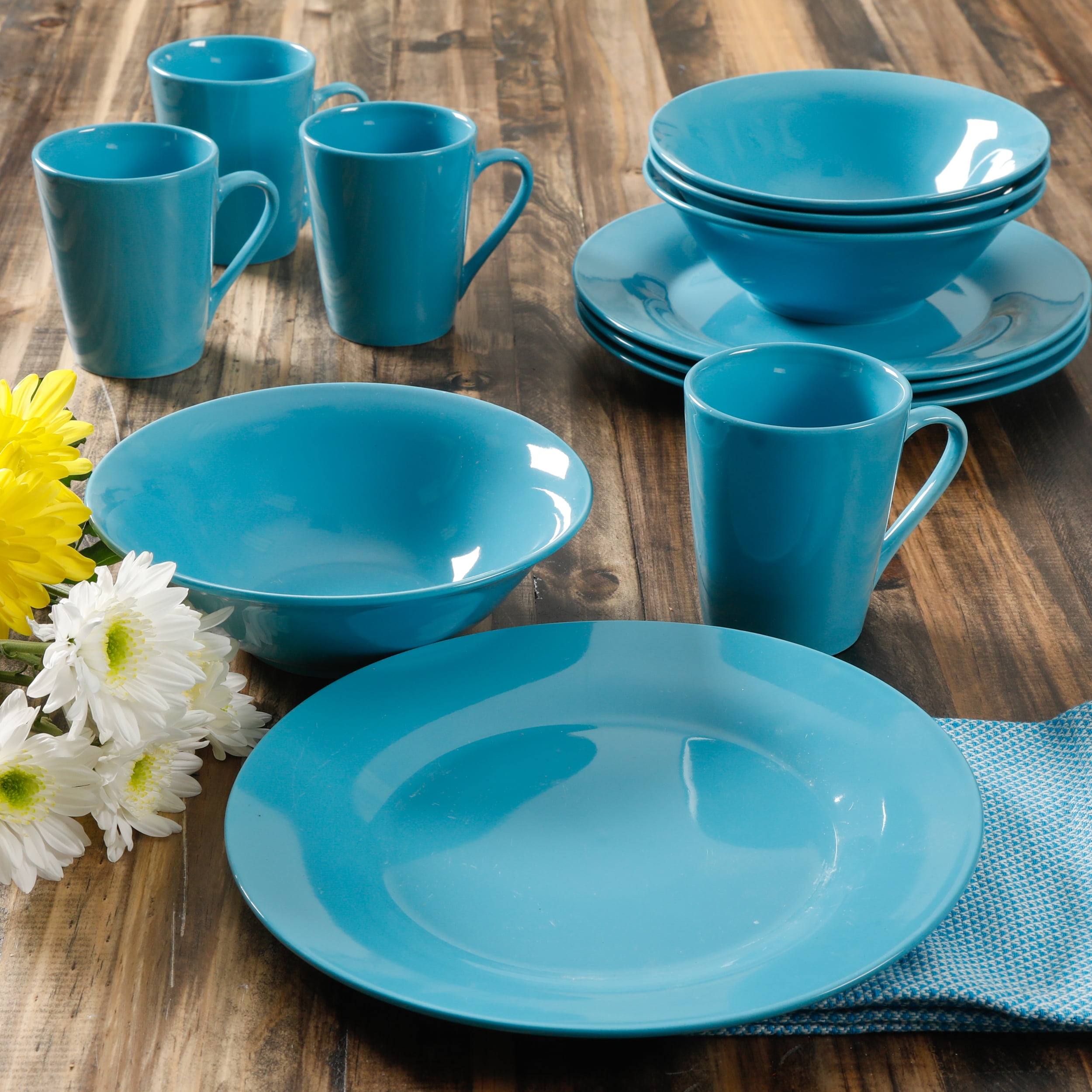 Gibson Home Branfield 12Piece Blue Dinnerware Set