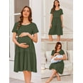 thumbnail image 6 of Ekouaer Nursing Dress Summer Short Sleeve Breastfeeding Casual Knee Length Maternity Dresses, 6 of 7