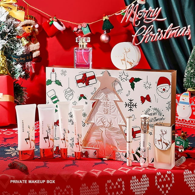 Estuche de Regalo Navideño de 9 Piezas | Contenido Neto: 155 Ml (43,8 G) | Set de Maquillaje y Cuidado de La Piel para Las Fiestas