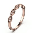 thumbnail image 2 of 0.12 ct Wedding Band 18K Rose Gold Over Silver Diamond Ring, 2 of 4