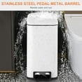 thumbnail image 5 of YRLLENSDAN Small Bathroom Trash Can with Lid, Step Trash Can with Foot Pedal, Stainless Steel Small Garbage Can for Bedroom Kitchen Office Dorm, White, 5 of 7