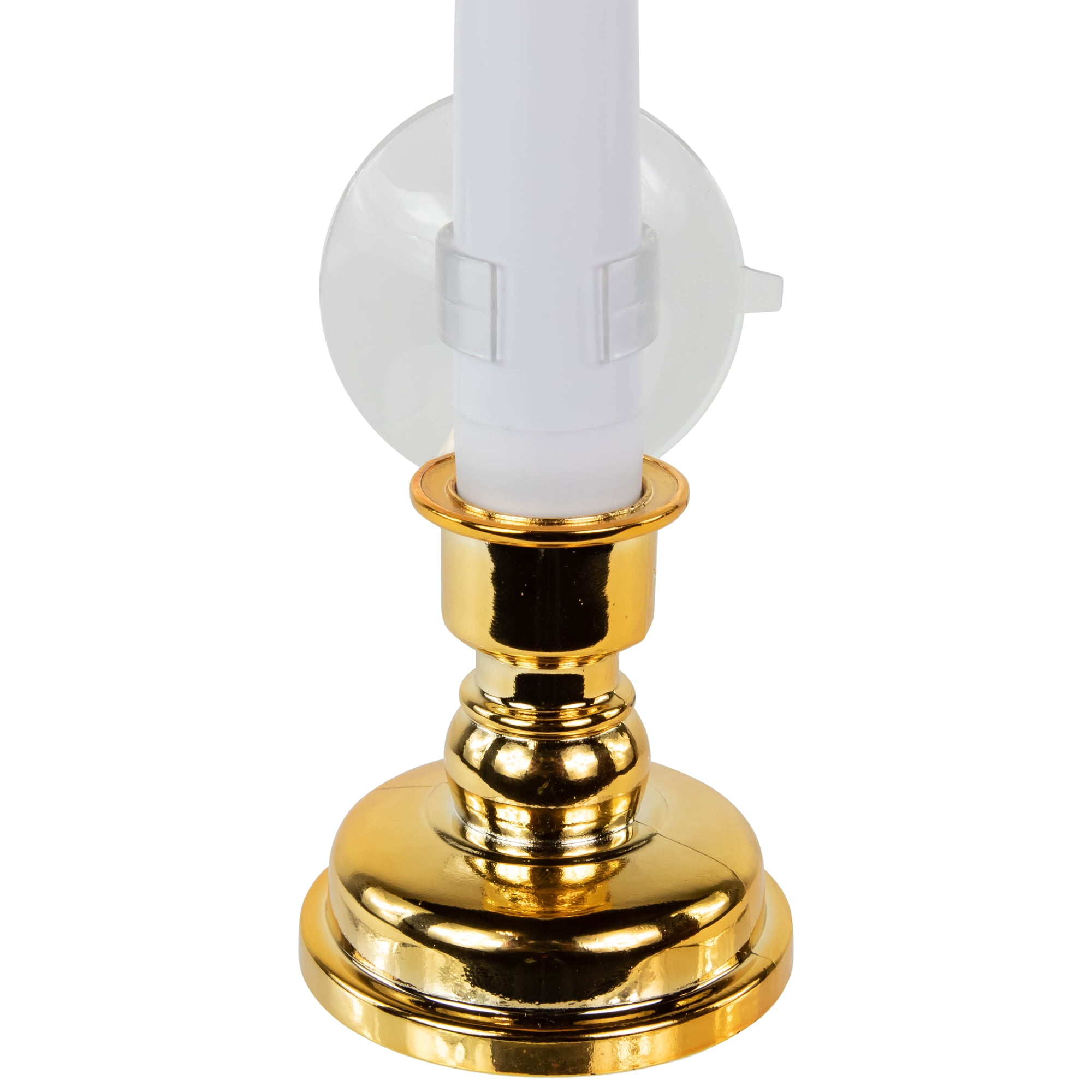 Set of 6 White and Gold Christmas Candle Lights 9.5"