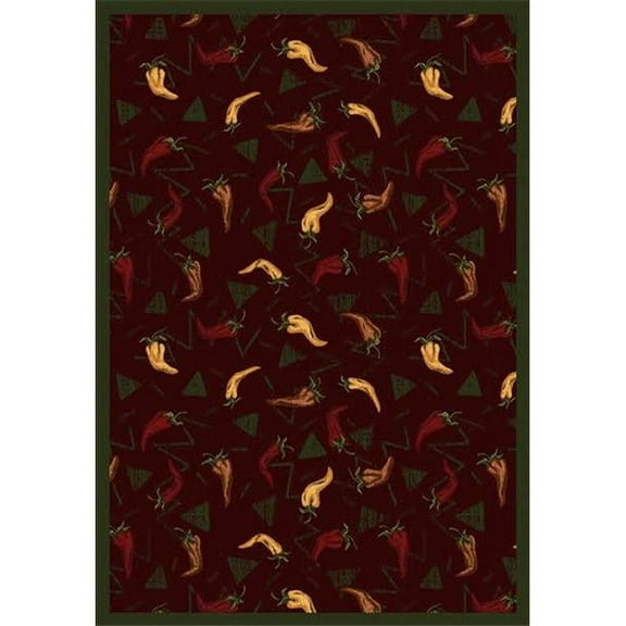 Jalapeno Fiesta Garnet 7 ft.8 in. x 10 ft.9 in.  WearOn Nylon Machine Tufted- Cut Pile Whimsy Rug