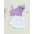 thumbnail image 3 of Toddler Kid Baby Girl Sling Tops Pants Shorts 2PCS Casual Outfit Clothes Summer, 3 of 8