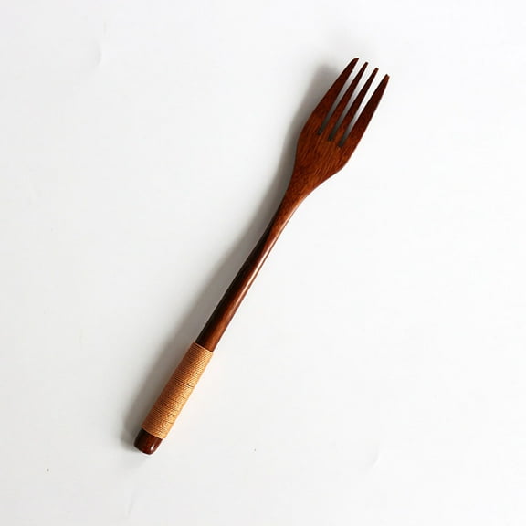 Wooden Spoons Forks Set Wooden Utensils for Eating Wood Dinner Utensil Set Reusable Flatware Tableware Handmade Natural Cutlery Includes Spoon Fork for Cooking Eating Kitchen Khaki