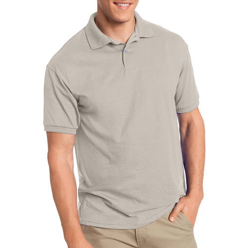 Hanes - Hanes Men's EcoSmart Short Sleeve Jersey Polo Shirt - Walmart ...