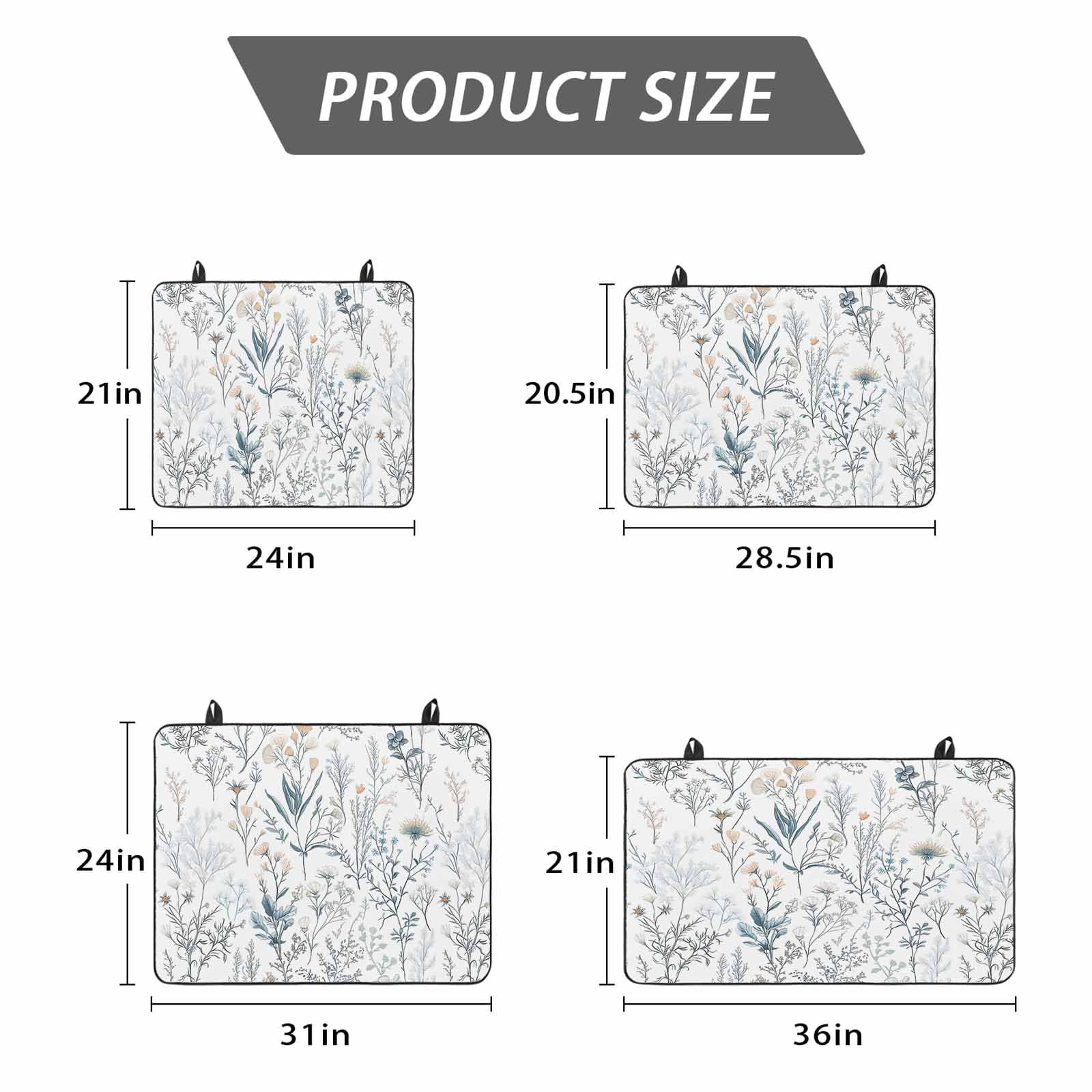 Spring Floral Stove Top Cover for Electric Stove, Heat-proof & Non Slip Glass Top Stove Cover Protector, Vintage Botanical Watercolor Kitchen Flat Cooktop Rubber Mat 24x21 Inches