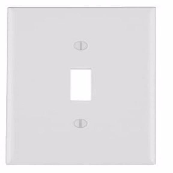 Leviton 3000437 protective Powder Coated 1 Gang Thermoset Plastic Toggle Wall Plate, White