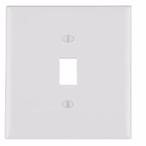 Leviton 3000437 protective Powder Coated 1 Gang Thermoset Plastic Toggle Wall Plate, White