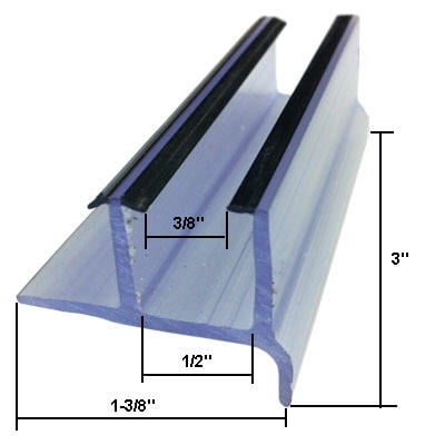 Clear Sliding Shower Door Bottom Guide 3 X 1 8 Com Clear Sliding Shower Door Bottom Guide, Bottom Sliding Shower Door Guide