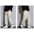 thumbnail image 5 of YUELONGHU Adult Men Casual Pants Mens Casual Pants Stretch Waist Mens Cargo Pants Ide Pockets Hop Joggers Japanese Streetwear Trousers Overalls Trend Pants, 5 of 7