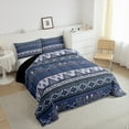 thumbnail image 2 of jejeloiu Rustic Western Aztec Bedding Comforter Set,Retro Bohemian Geometric Twin Comforter Sets,Purple Blue Triangle Rhombus Bedding Set For Men Women,Home Decor Reversible,2pcs, 2 of 7